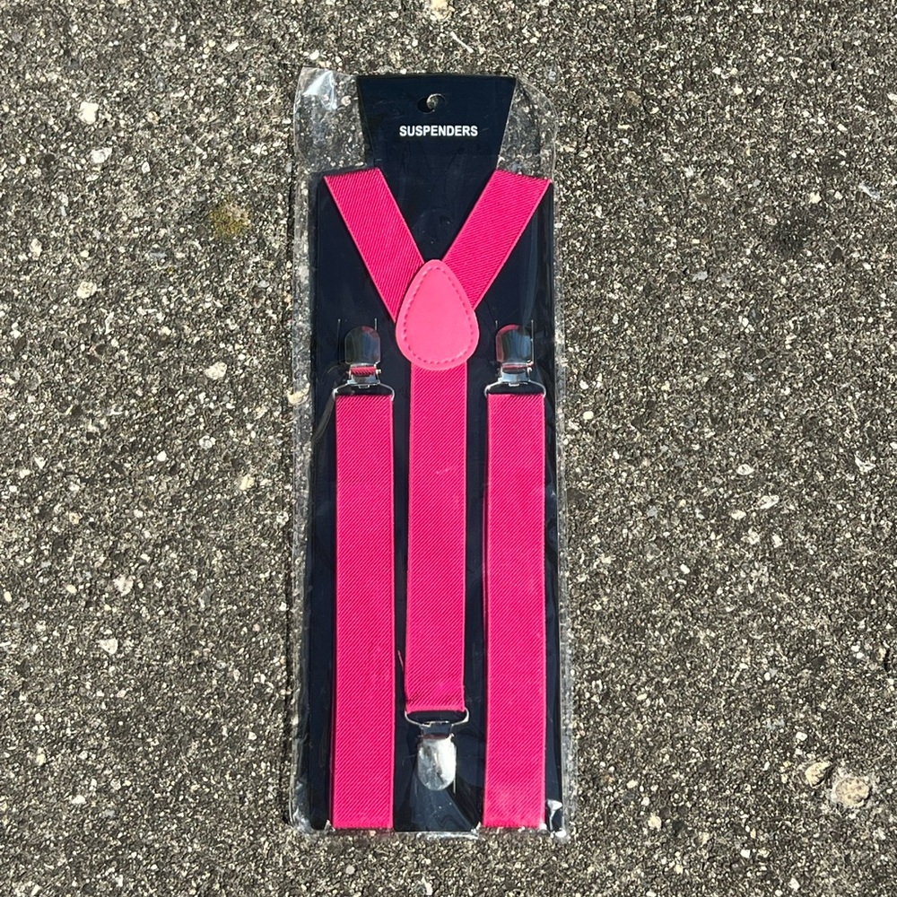 Hot pink suspenders NWT